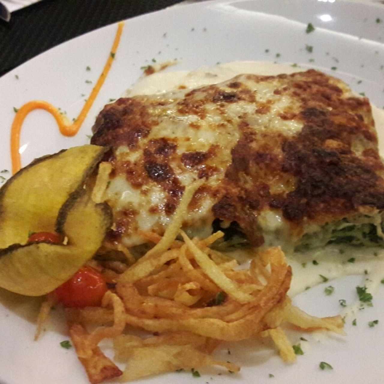 Lasagna pollo y espinacas