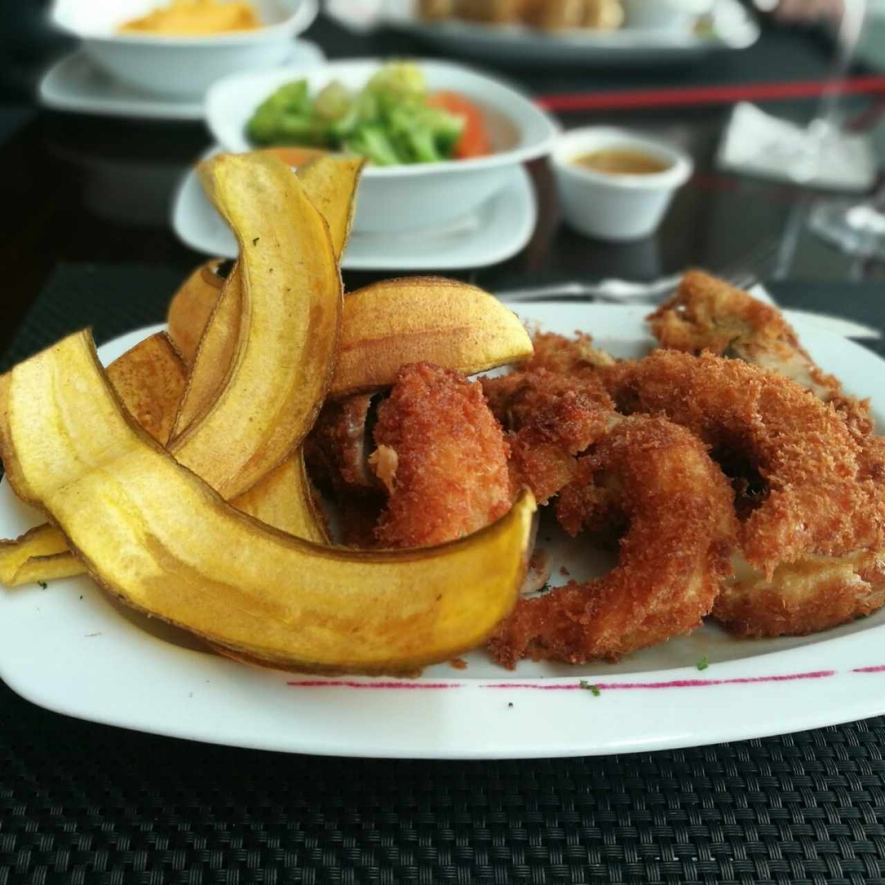 Langostinos tempura