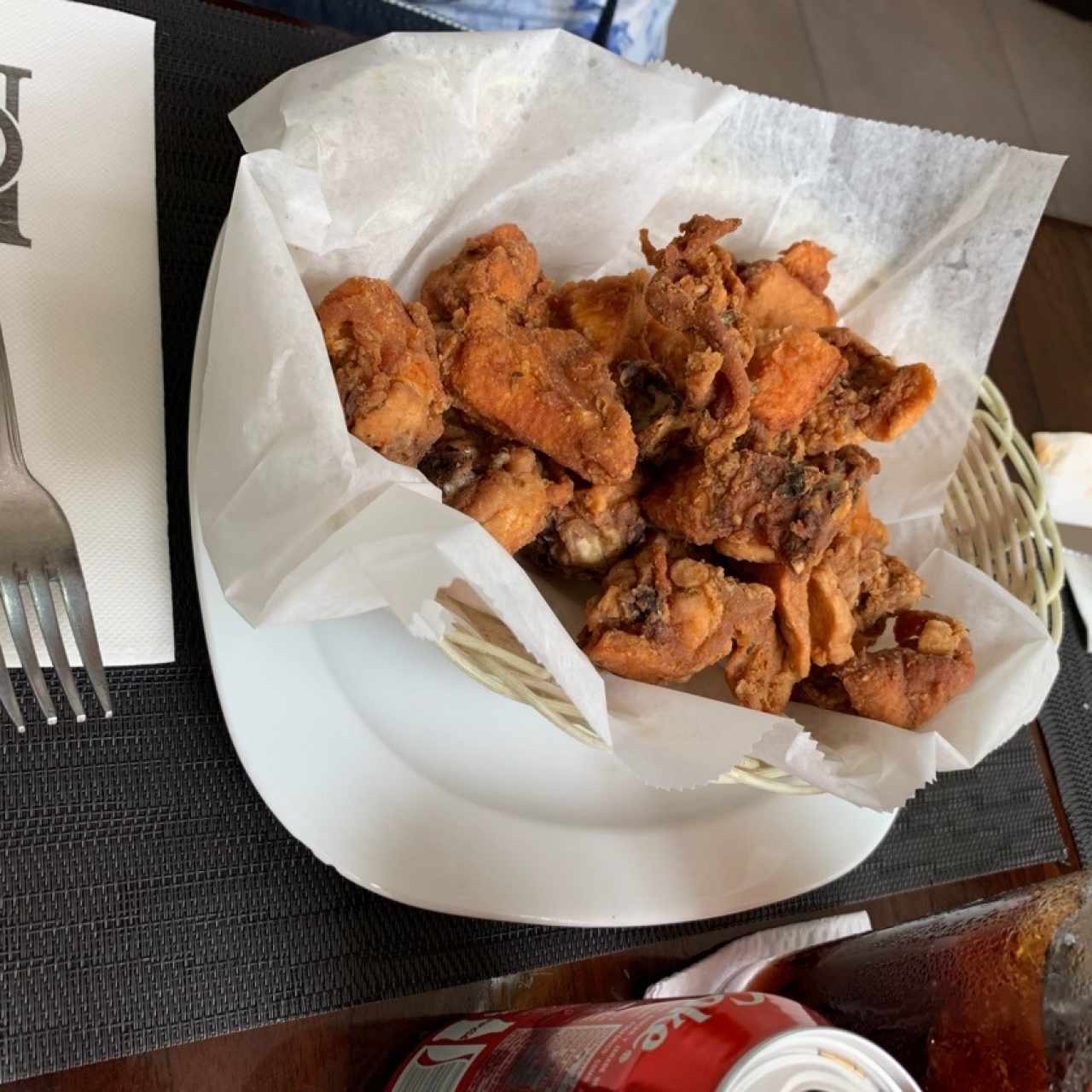1/2 pollo frito en canasta