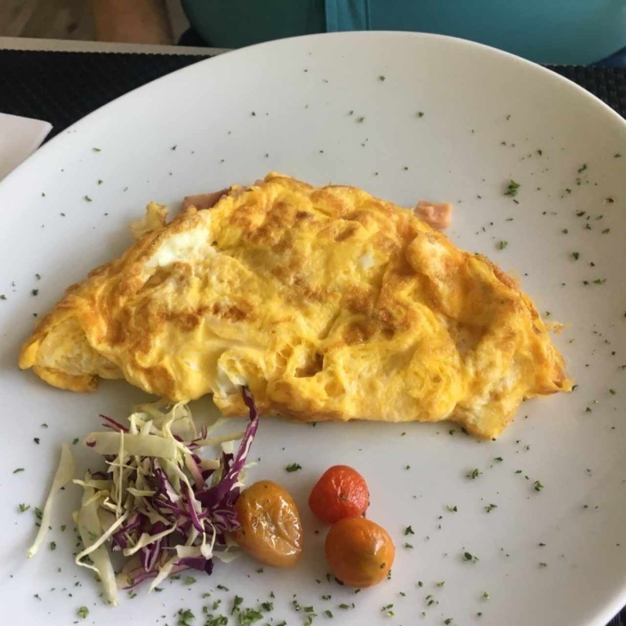 Omelette de jamón y queso