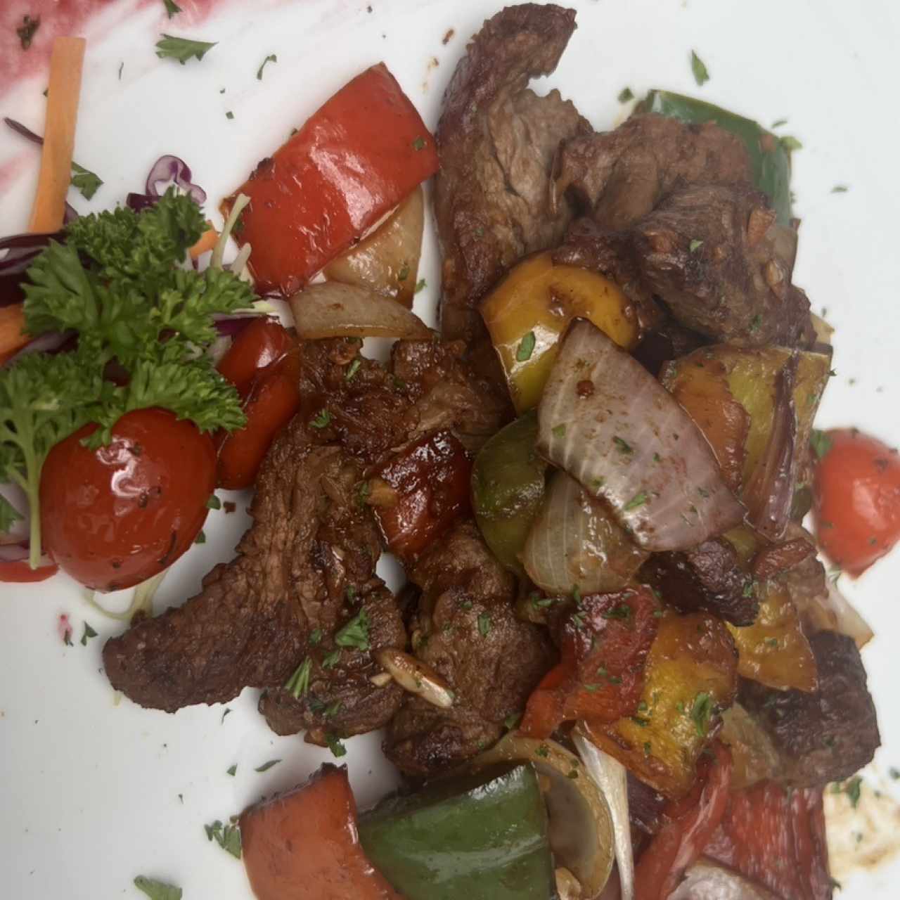 Filete de res troceado a la plancha