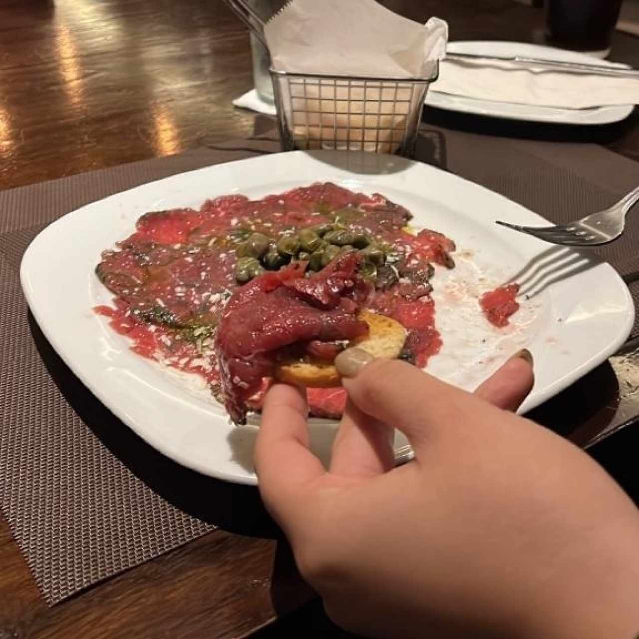 Entrantes fríos - Carpaccio de res