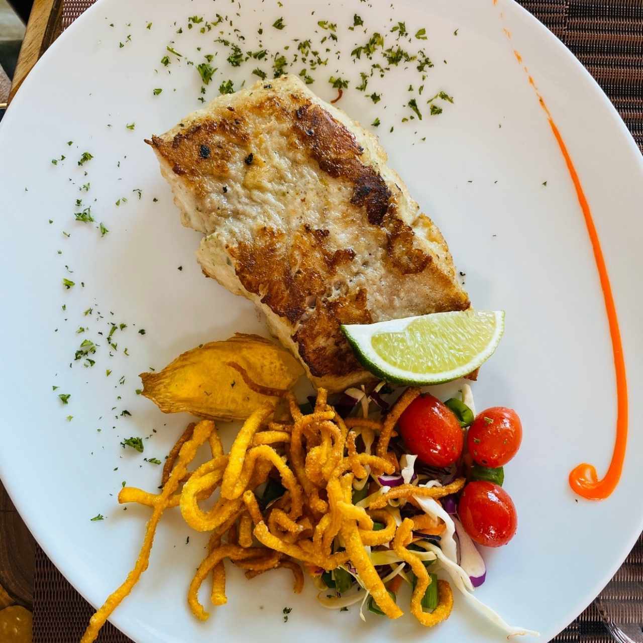 Corvina a la plancha