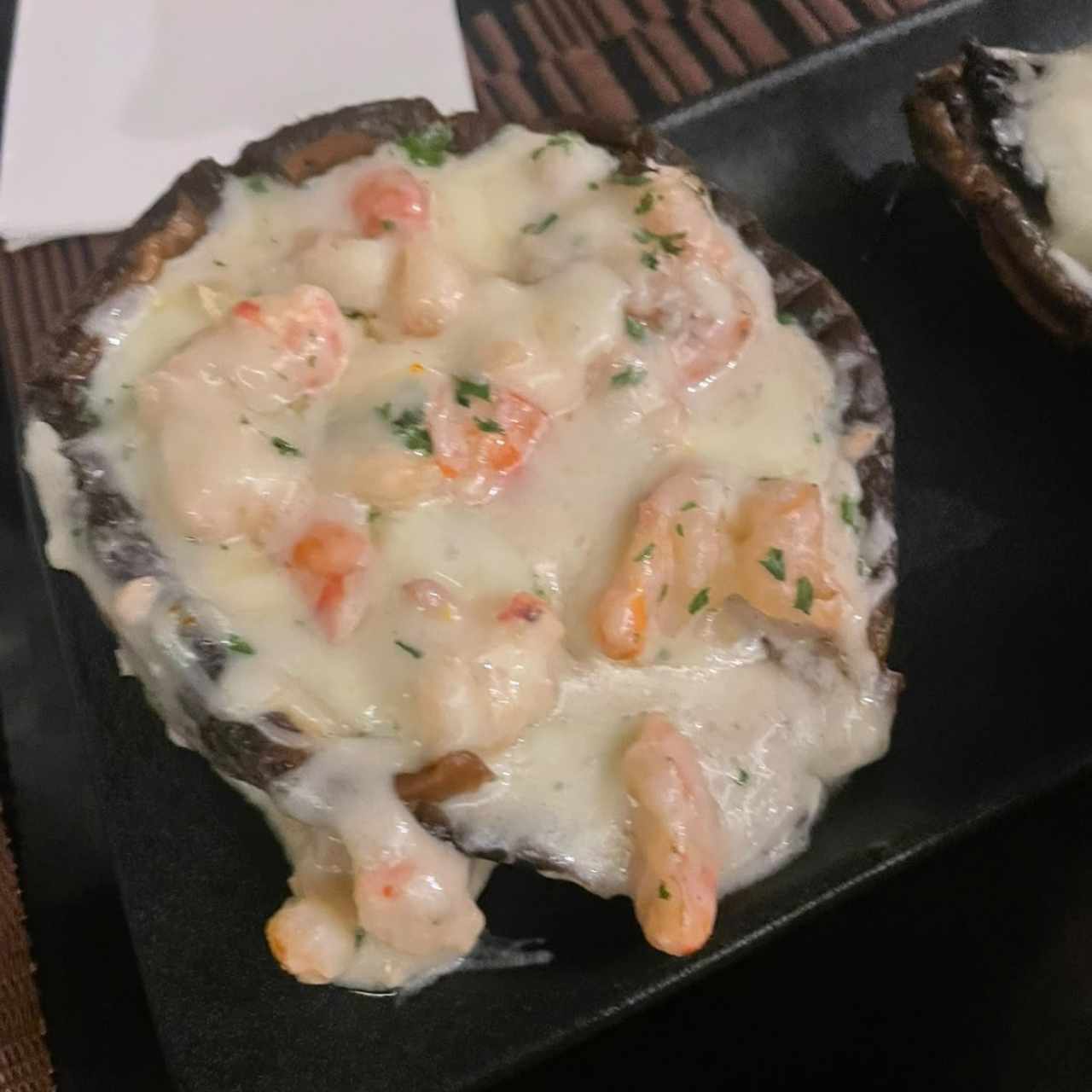 Portobellos grill con camarones