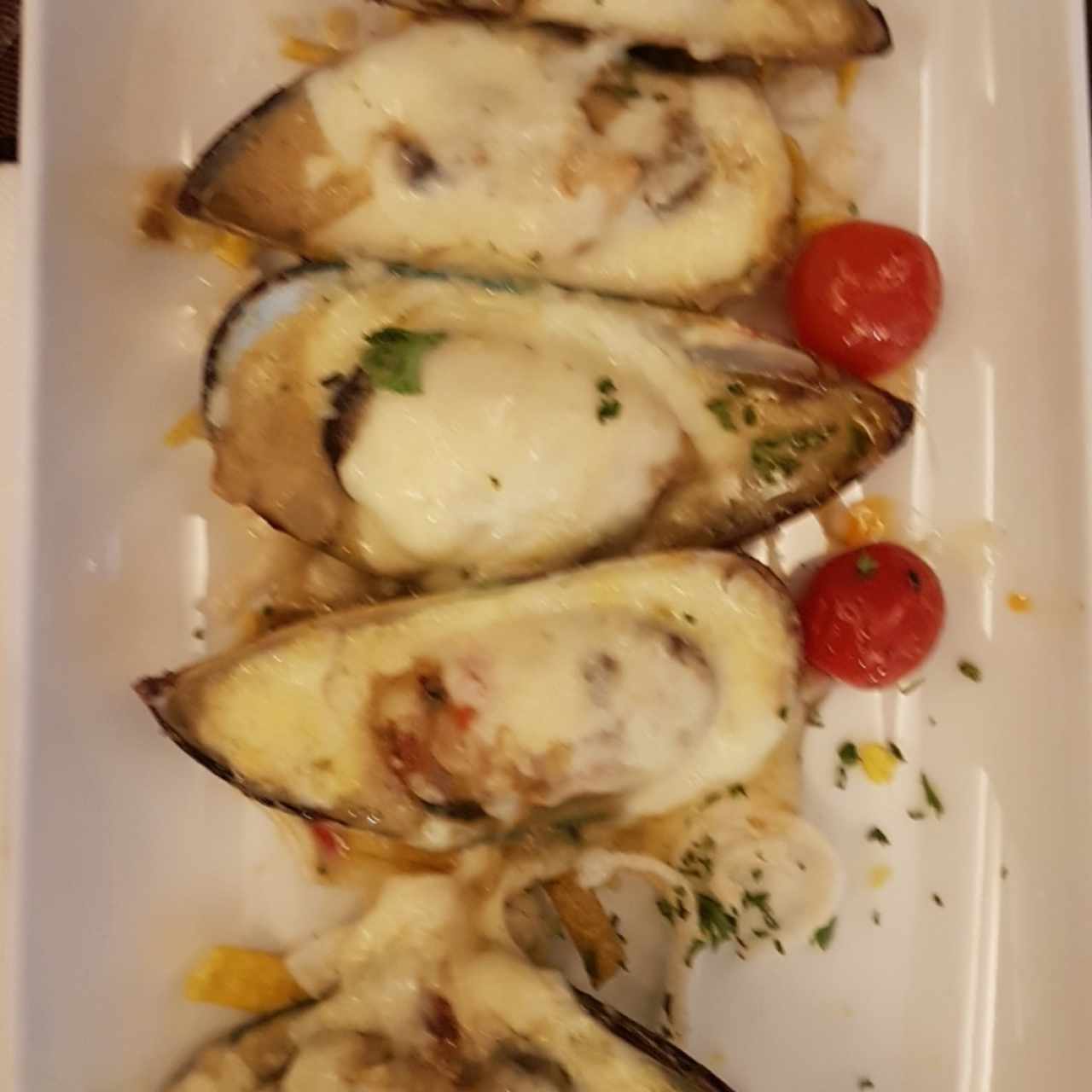 Entrantes calientes - Mejillones gratín