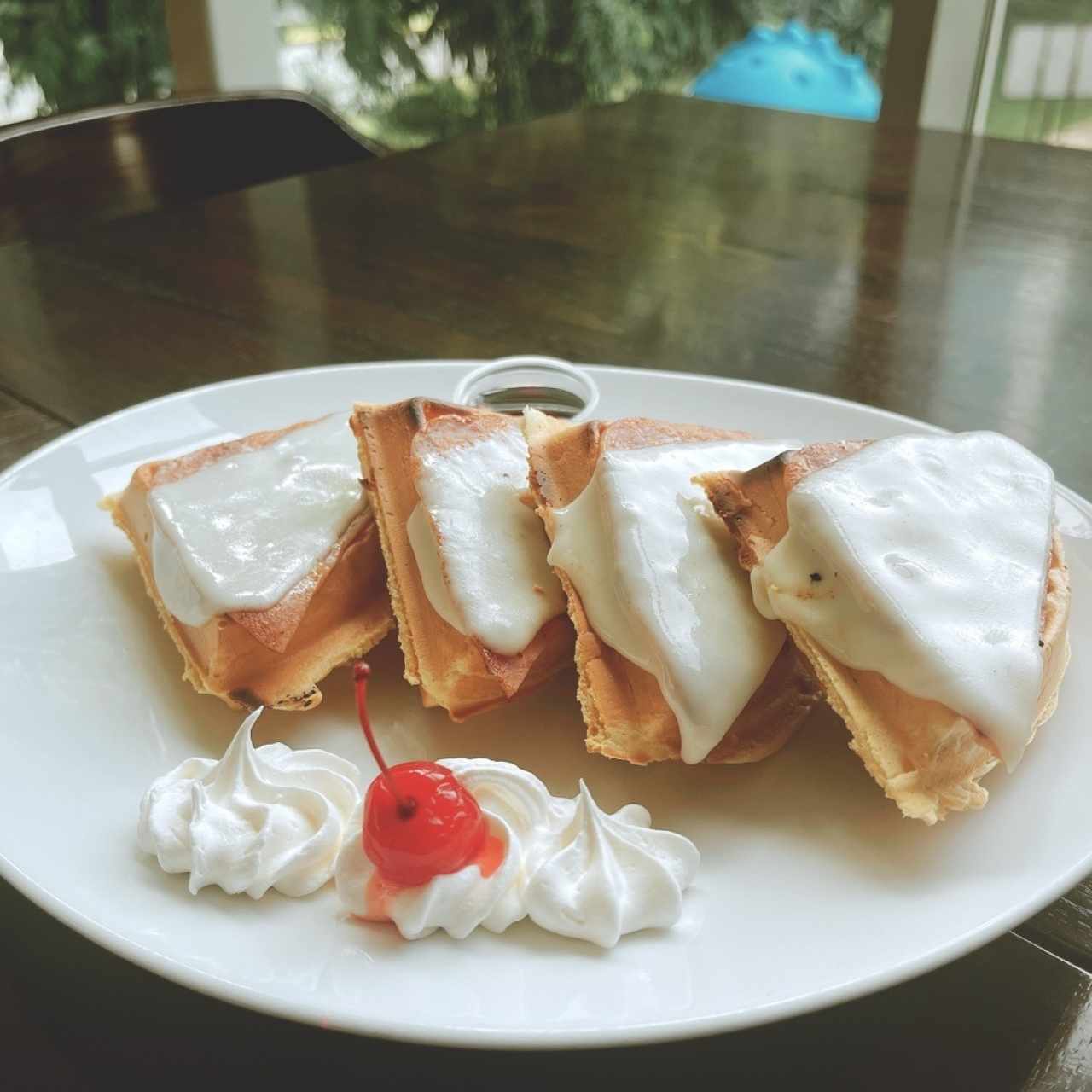 waffles with ham and cheese