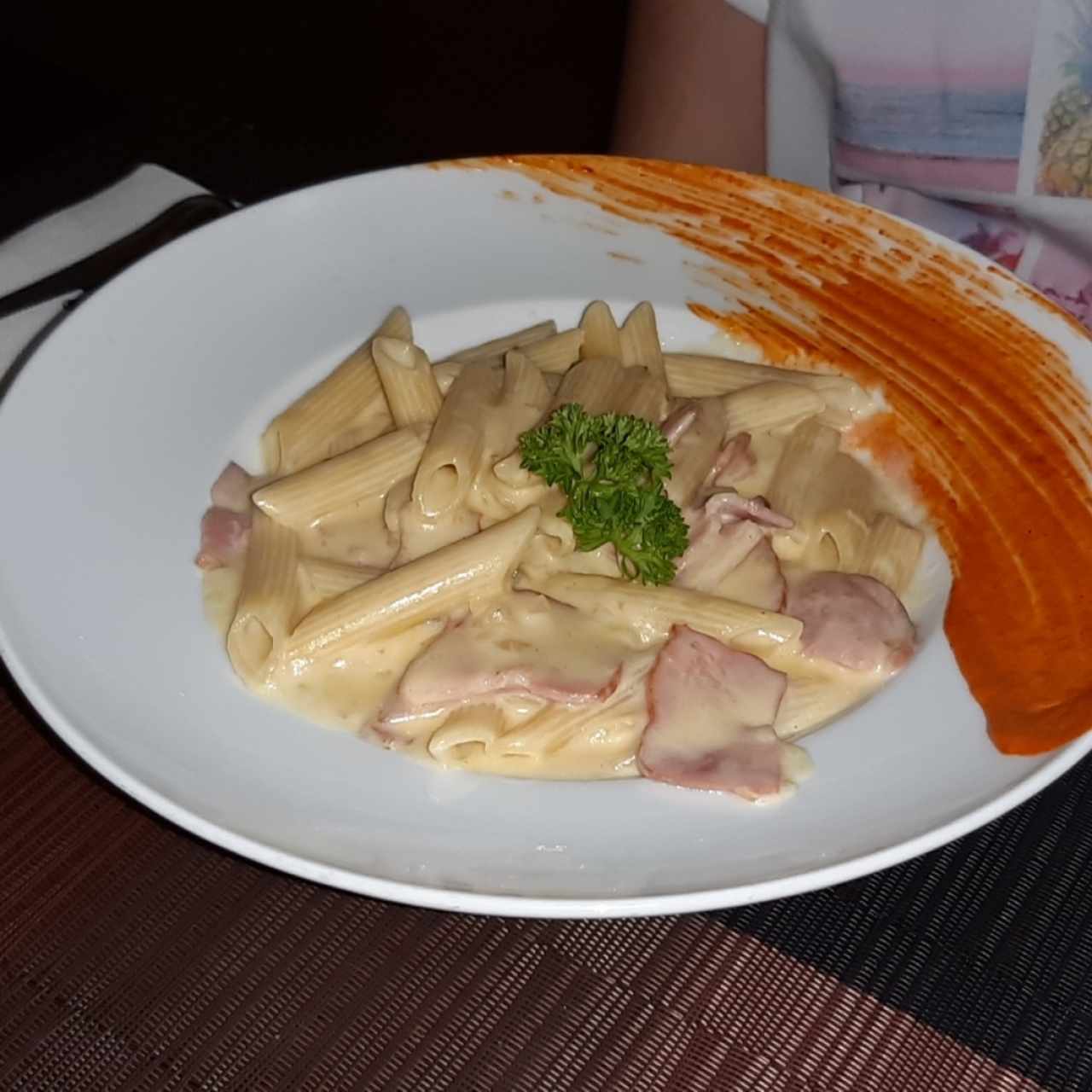 Pasta penne a la Carbonara