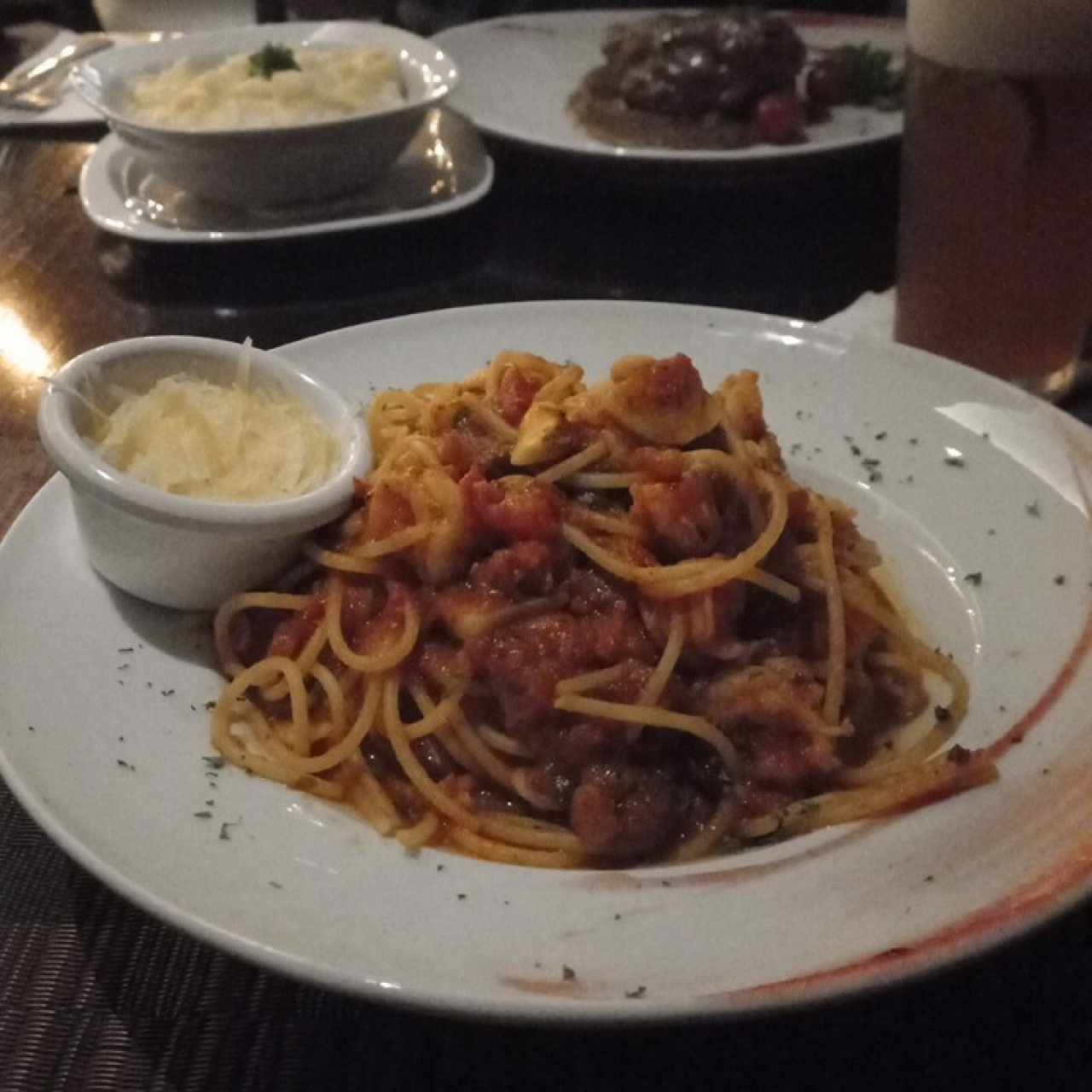 espaguetis con camarones
