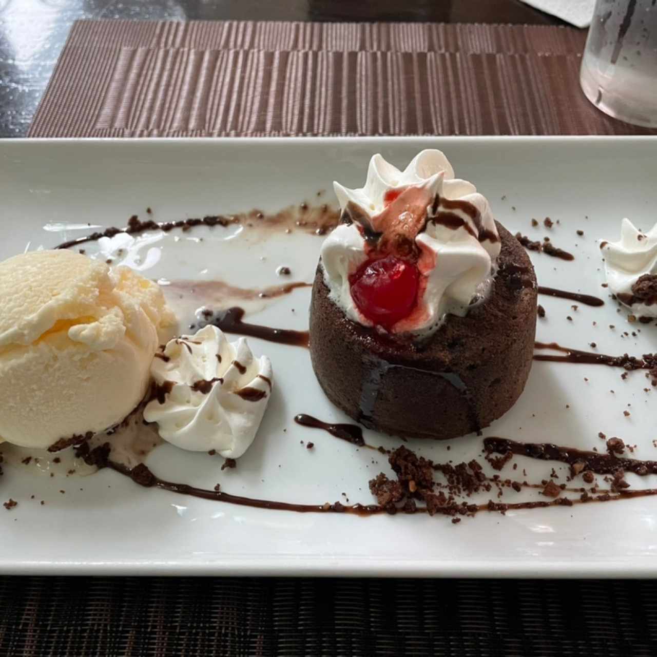 Fondant de chocolate y helado