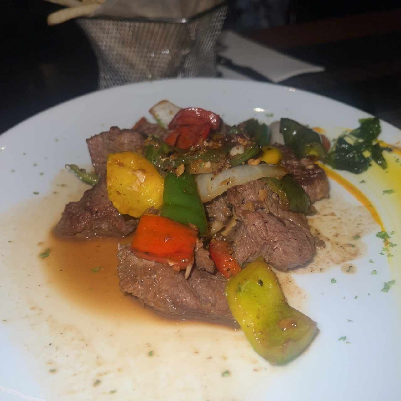Filete de res troceado a la plancha