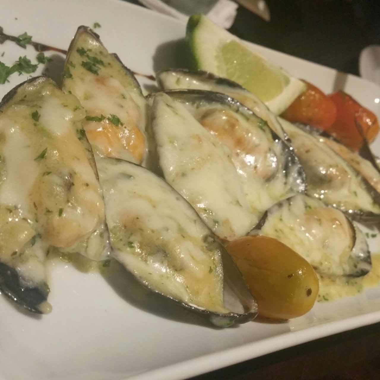 Entrantes calientes - Mejillones gratín