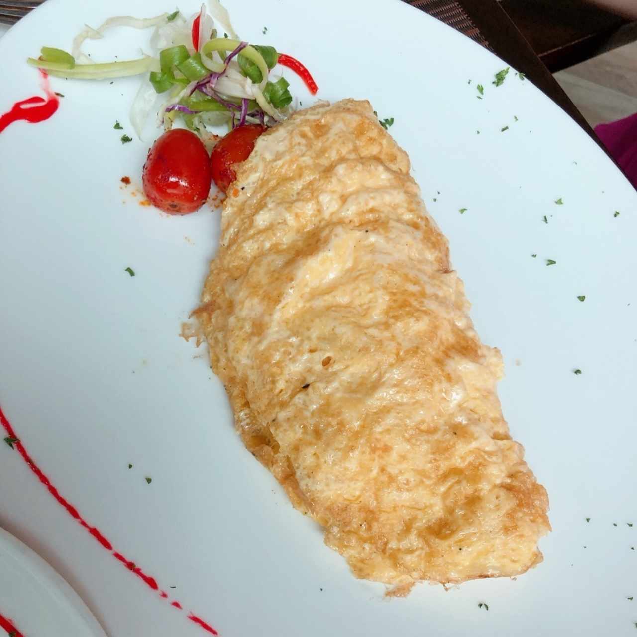 Omelette de jamón y queso
