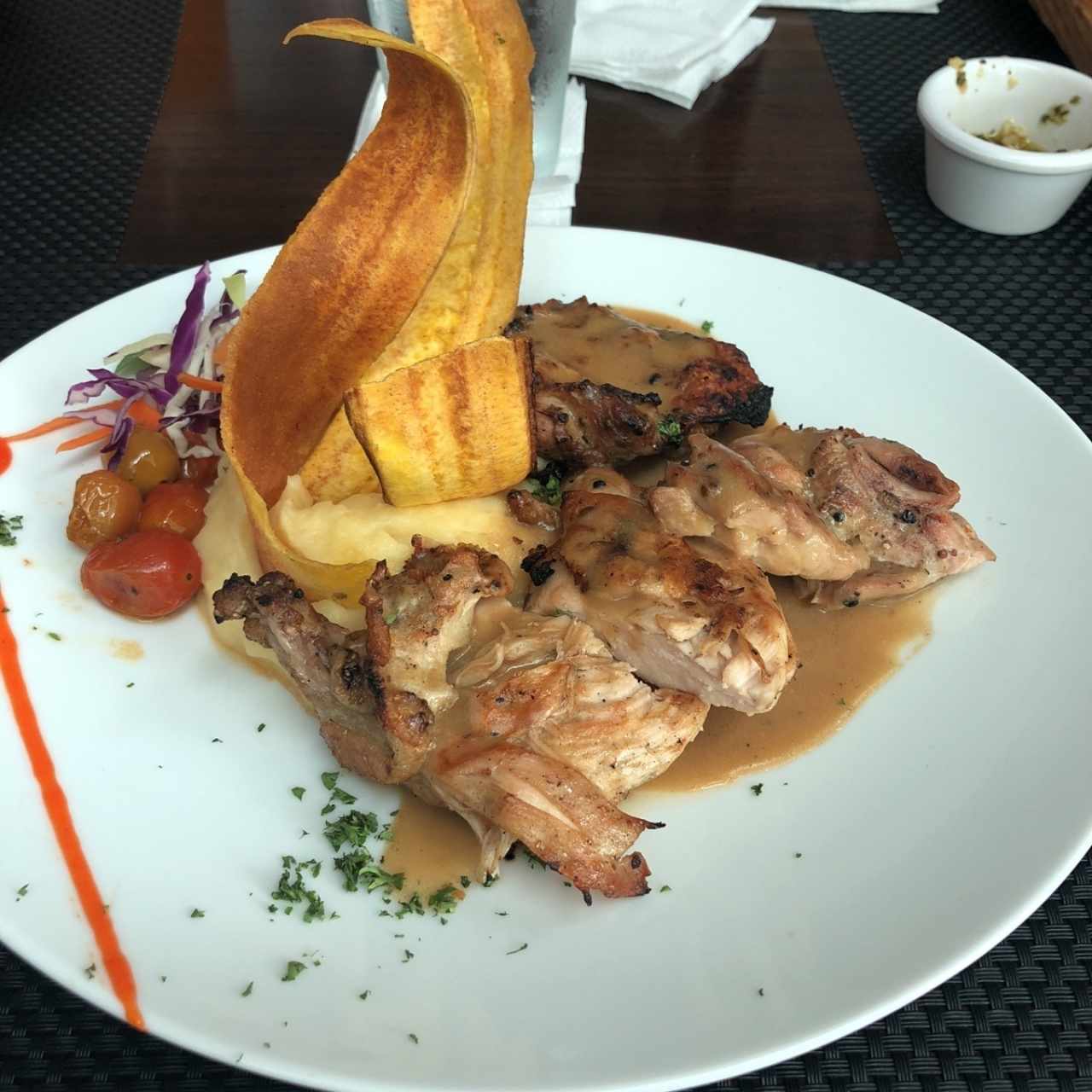 1/2 pollo asado madero
