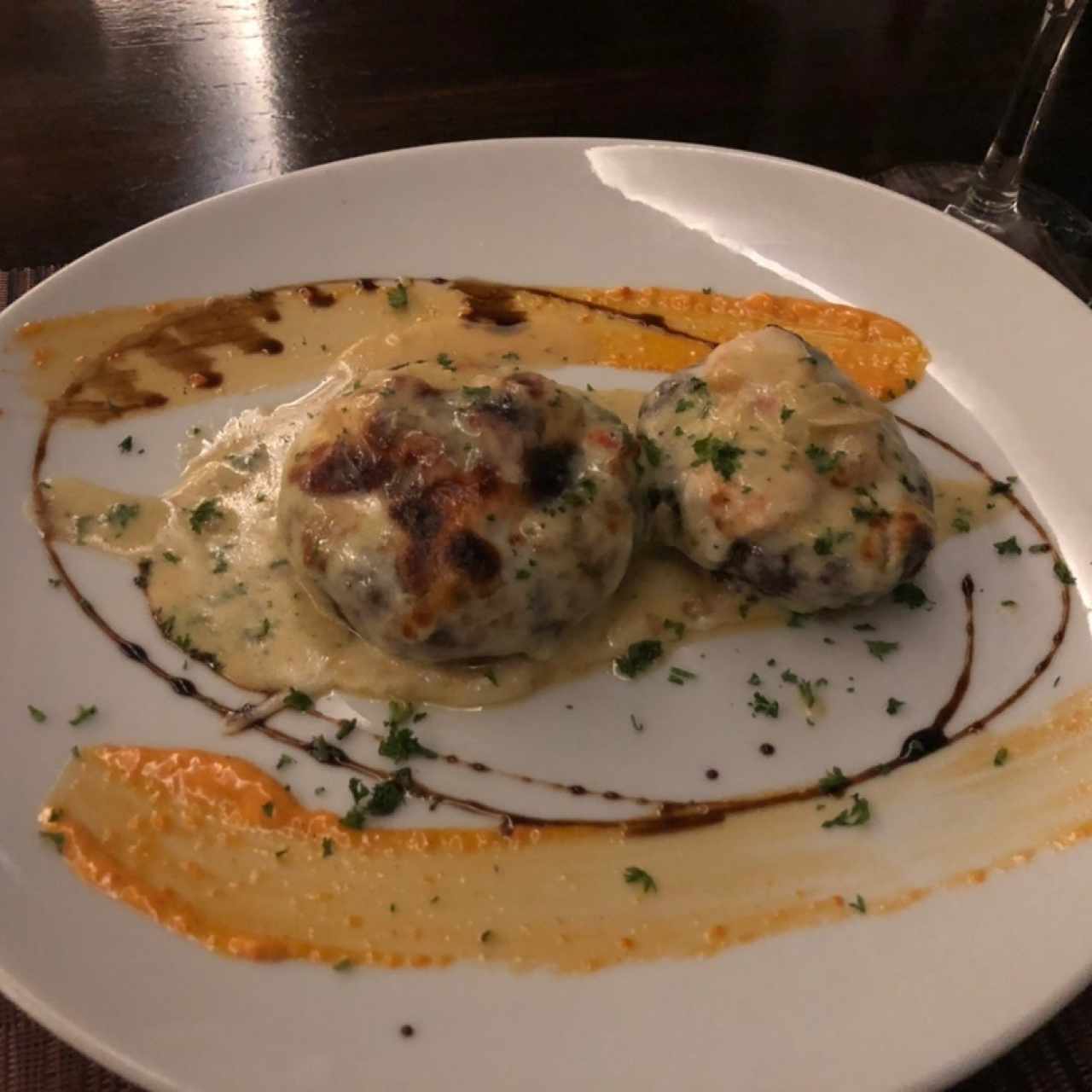 Portobellos grill con camarones