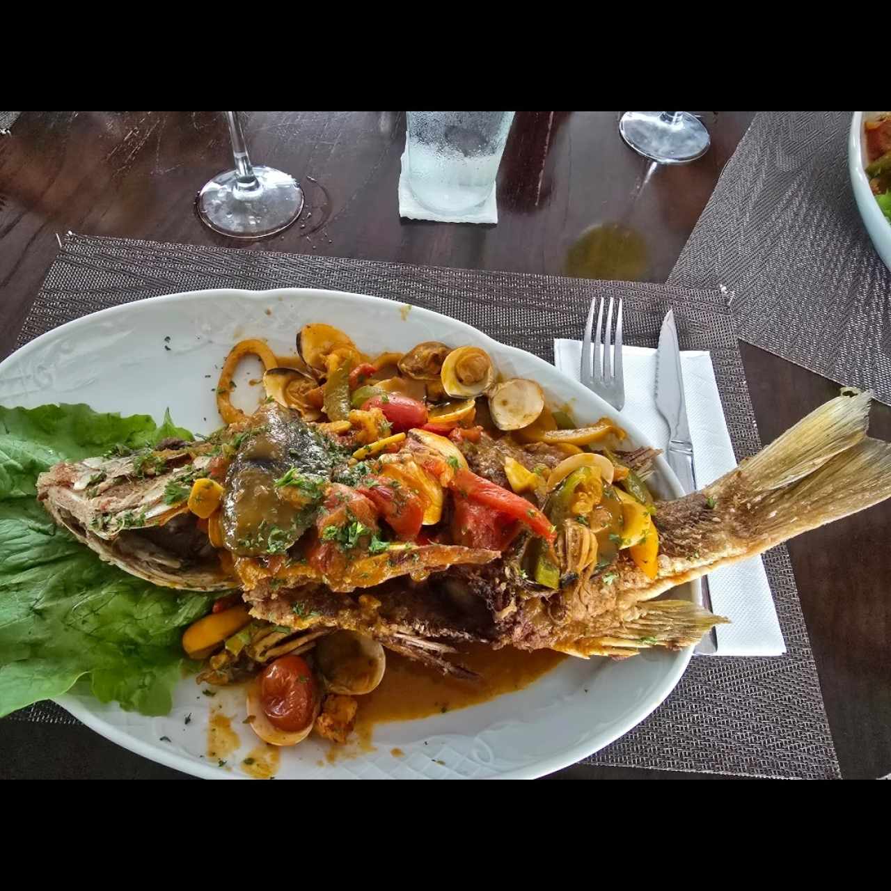 Pargo frito a lo Macho