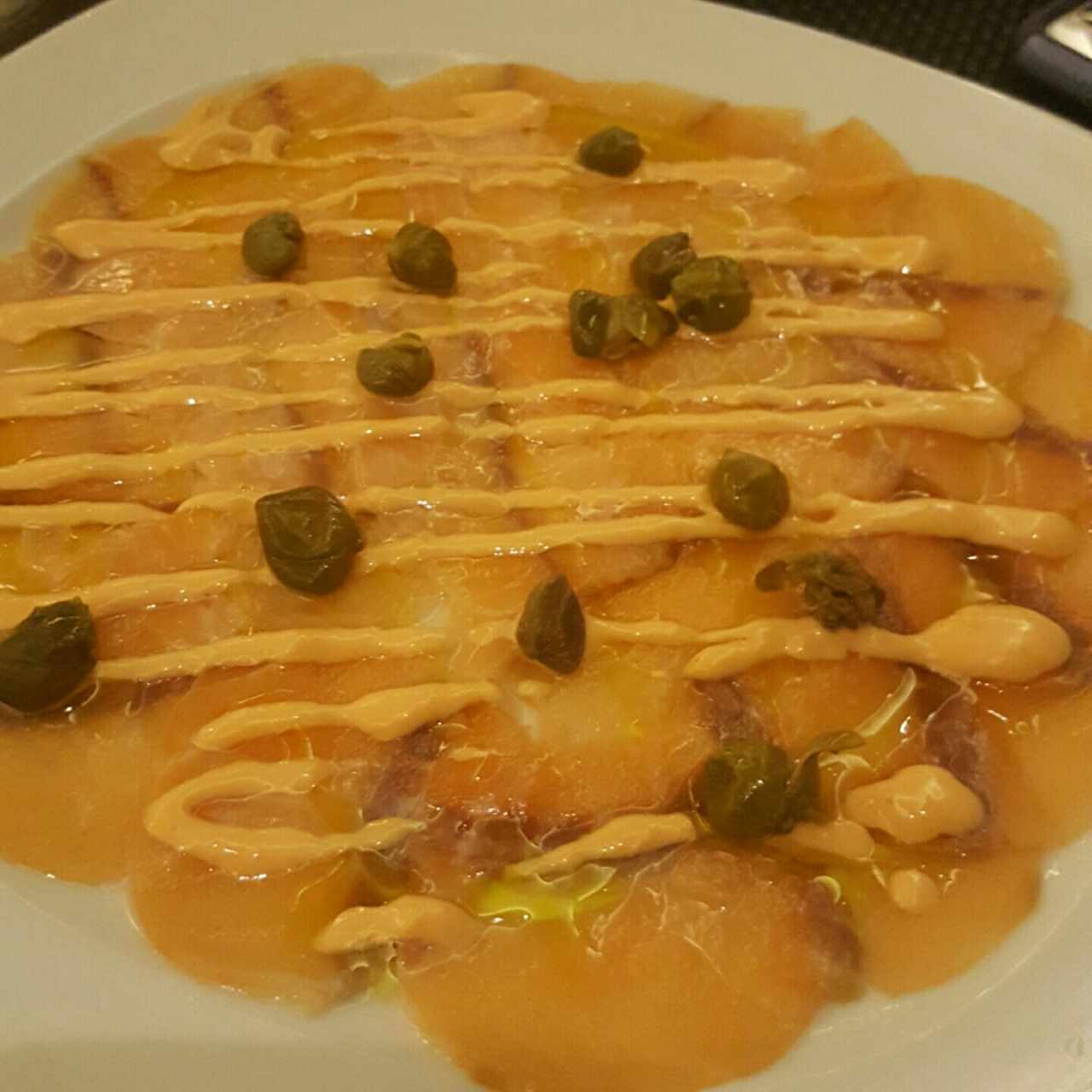 Entrantes fríos - Carpaccio de salmón