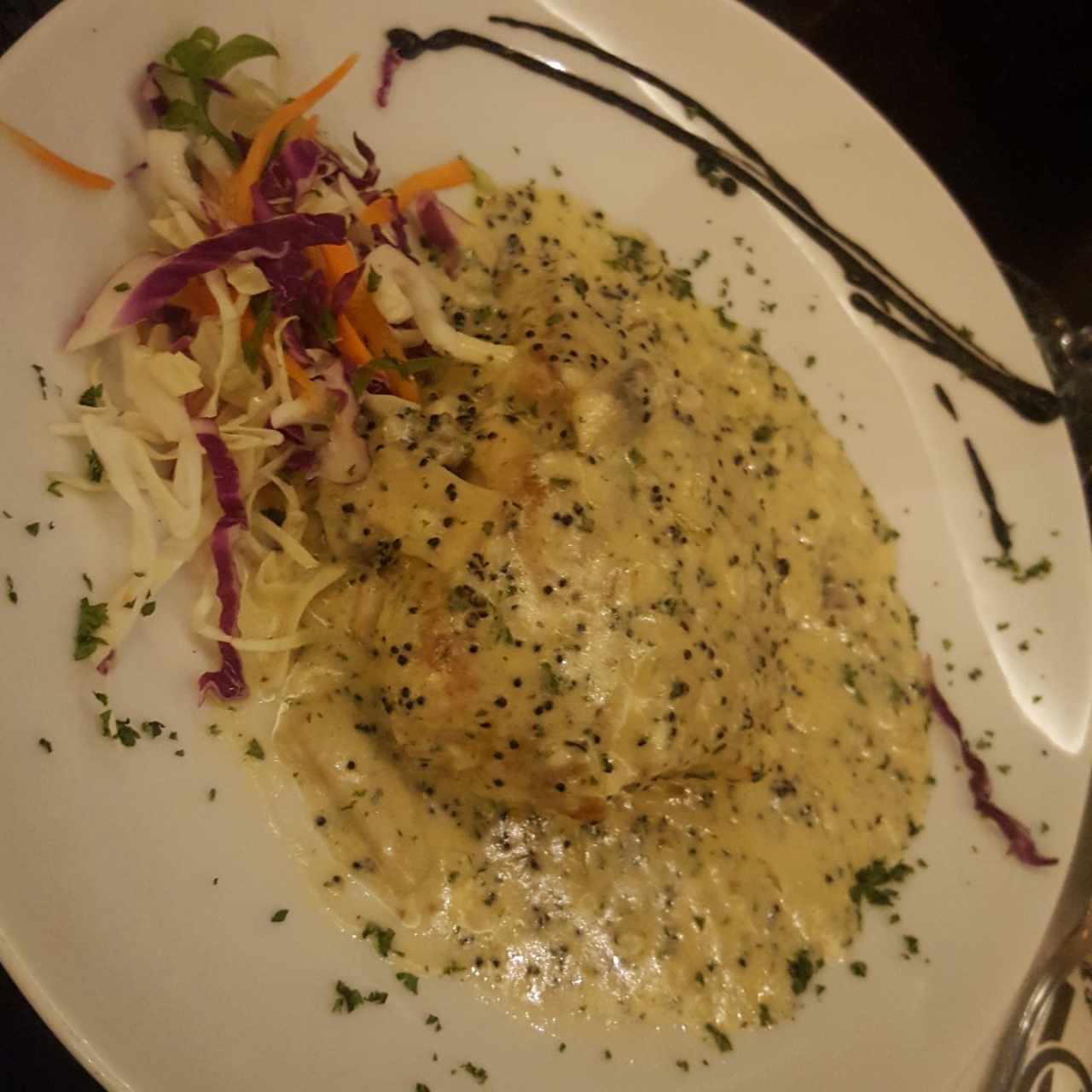 Corvina con quinoa y setas