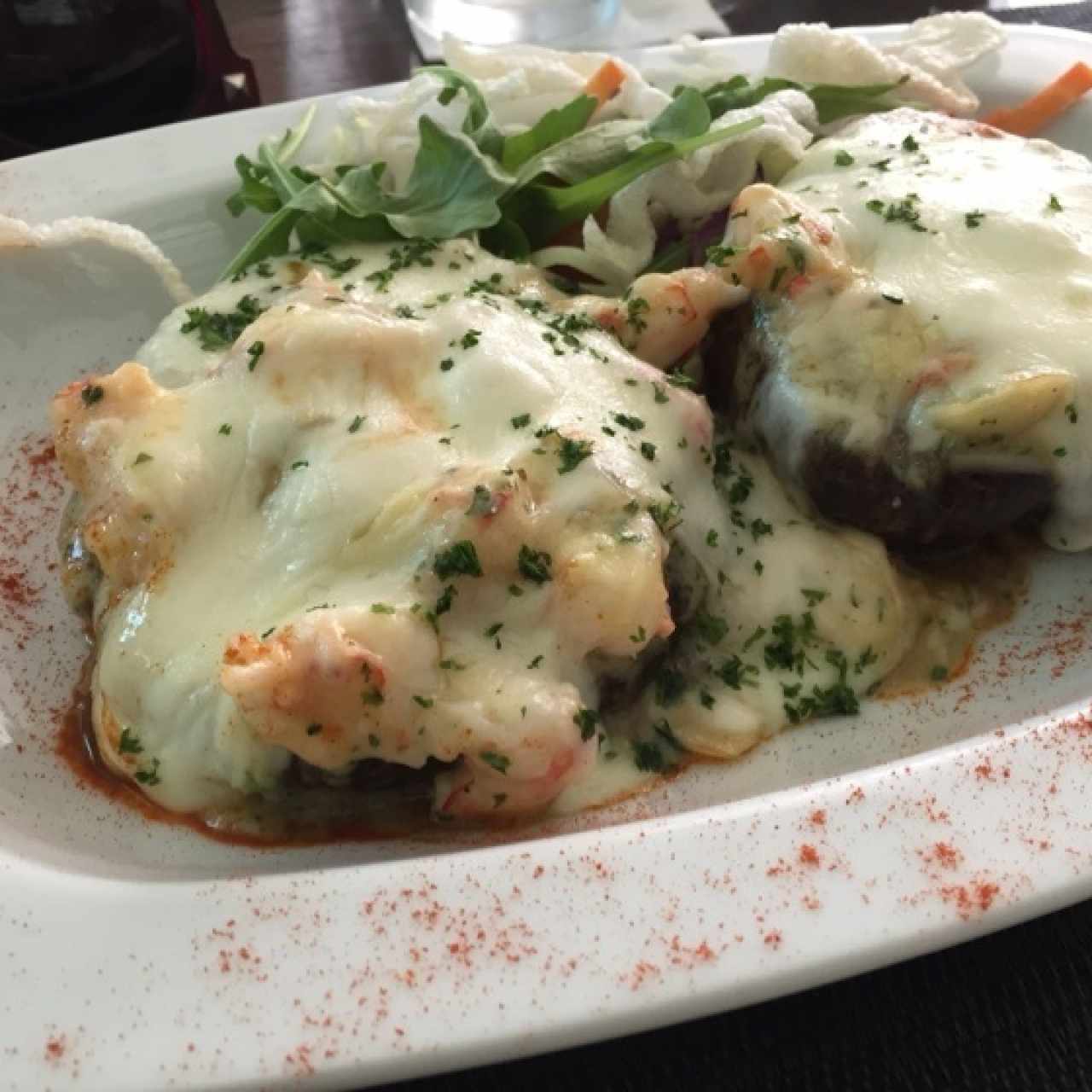 Portobellos grill con camarones