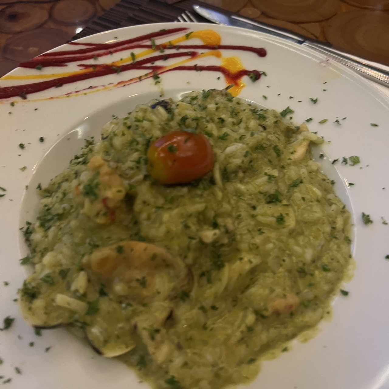 Risotto Frutti Di Mare en Salsa Verde