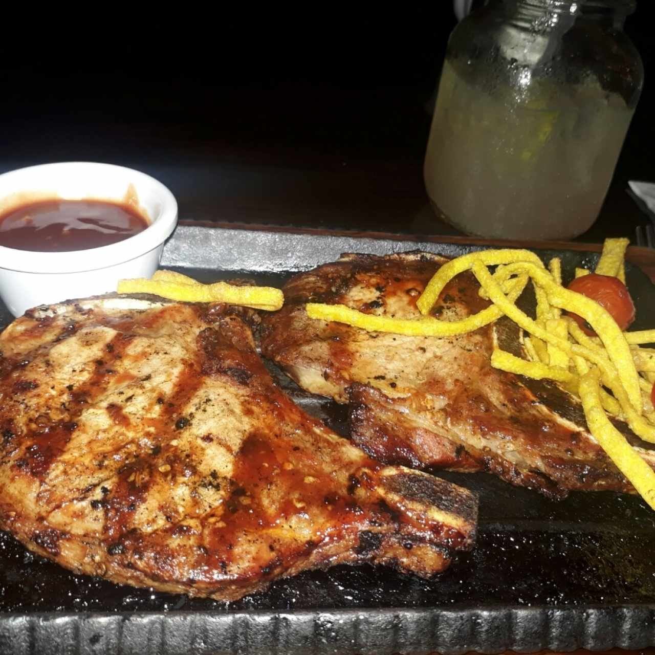 Chuleta de cerdo al carbón