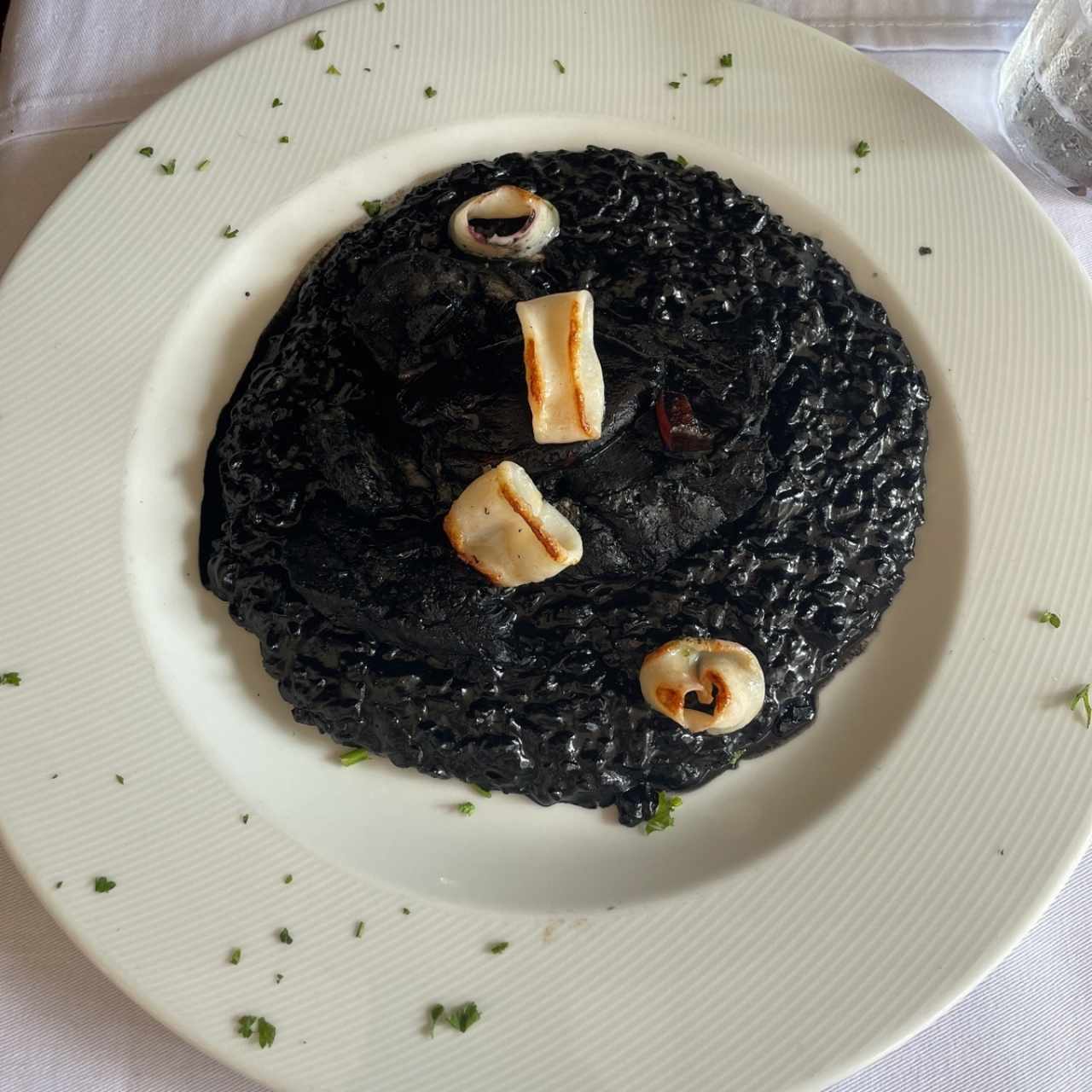 Rissoto con tinta de calamar 