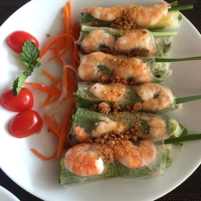 rollitos de camarones