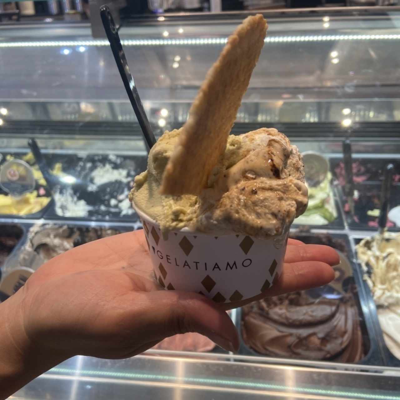 Helado de pistacho e mascarpone
