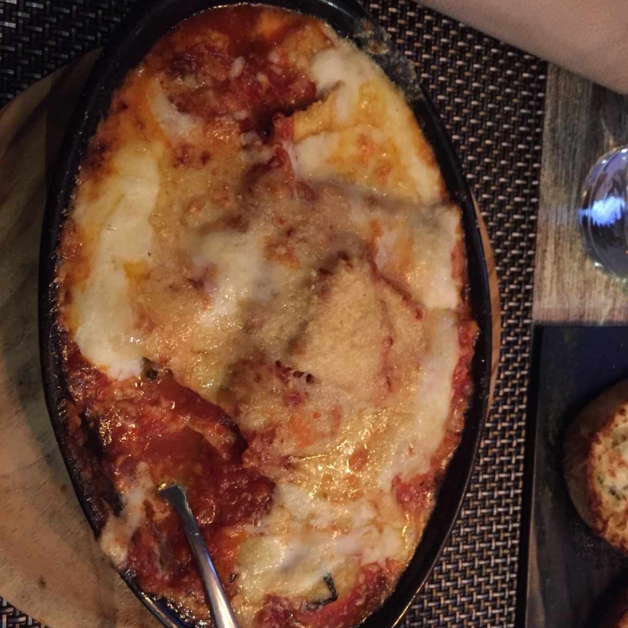 Ravioles con Carne Gratinados
