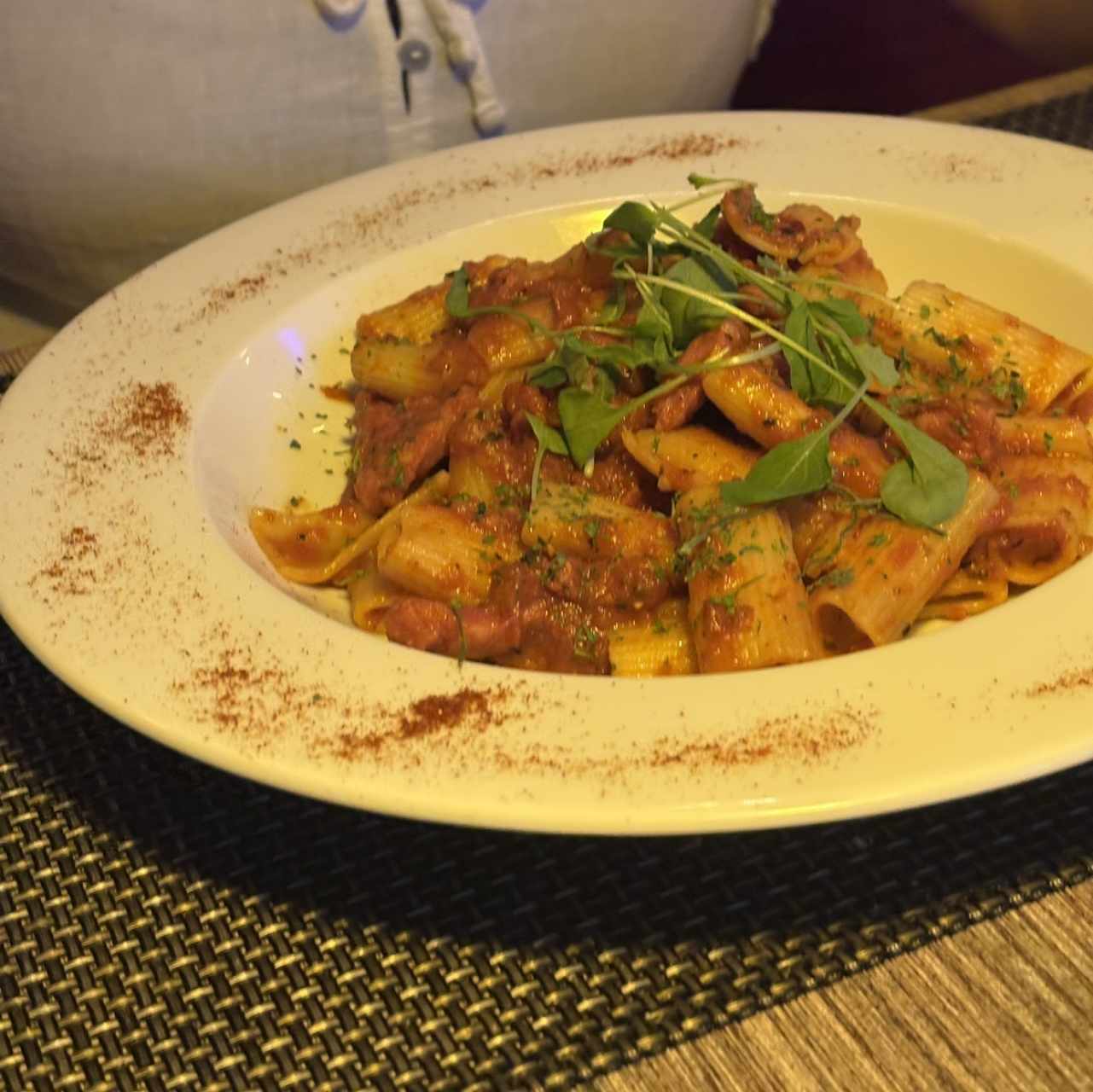 Penne al Ragú con Chorizo