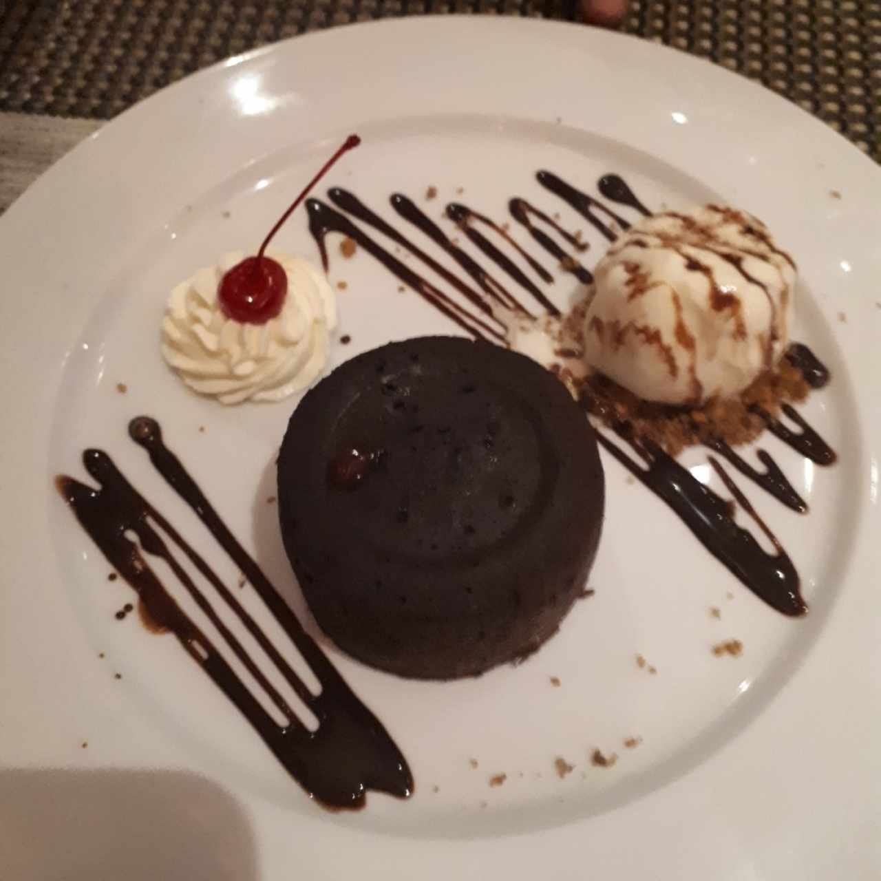 Fondant de chocolate con helado de vainilla