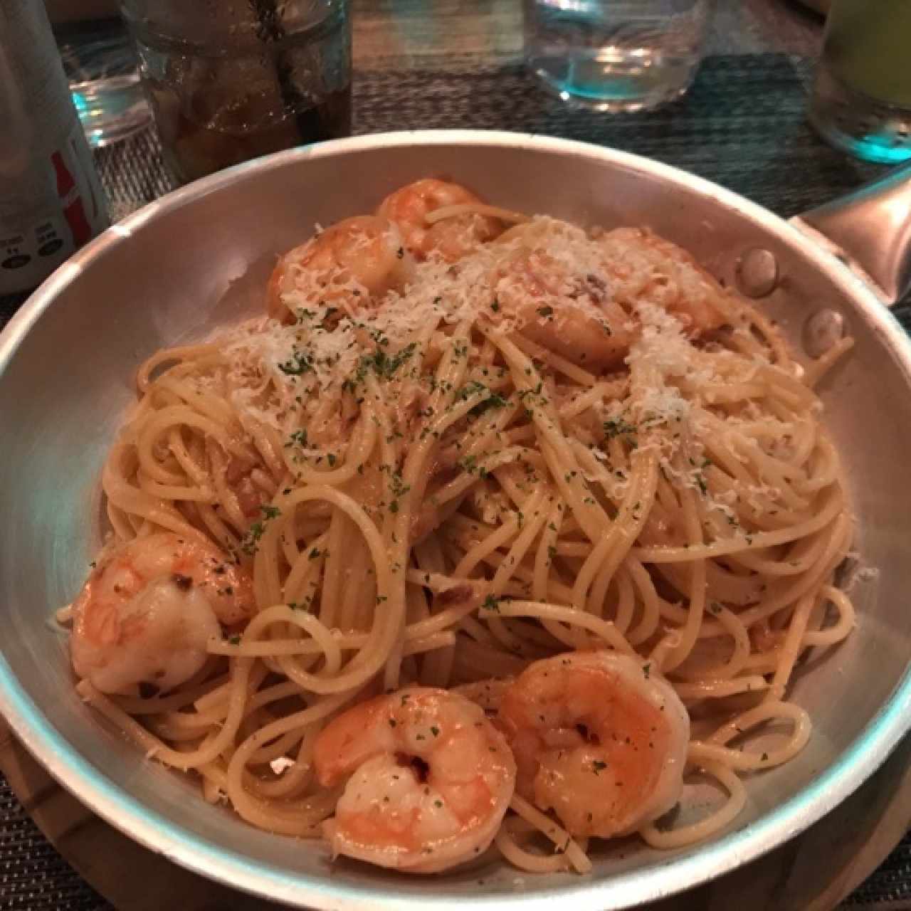 espagueti con canarones ajo y oleo