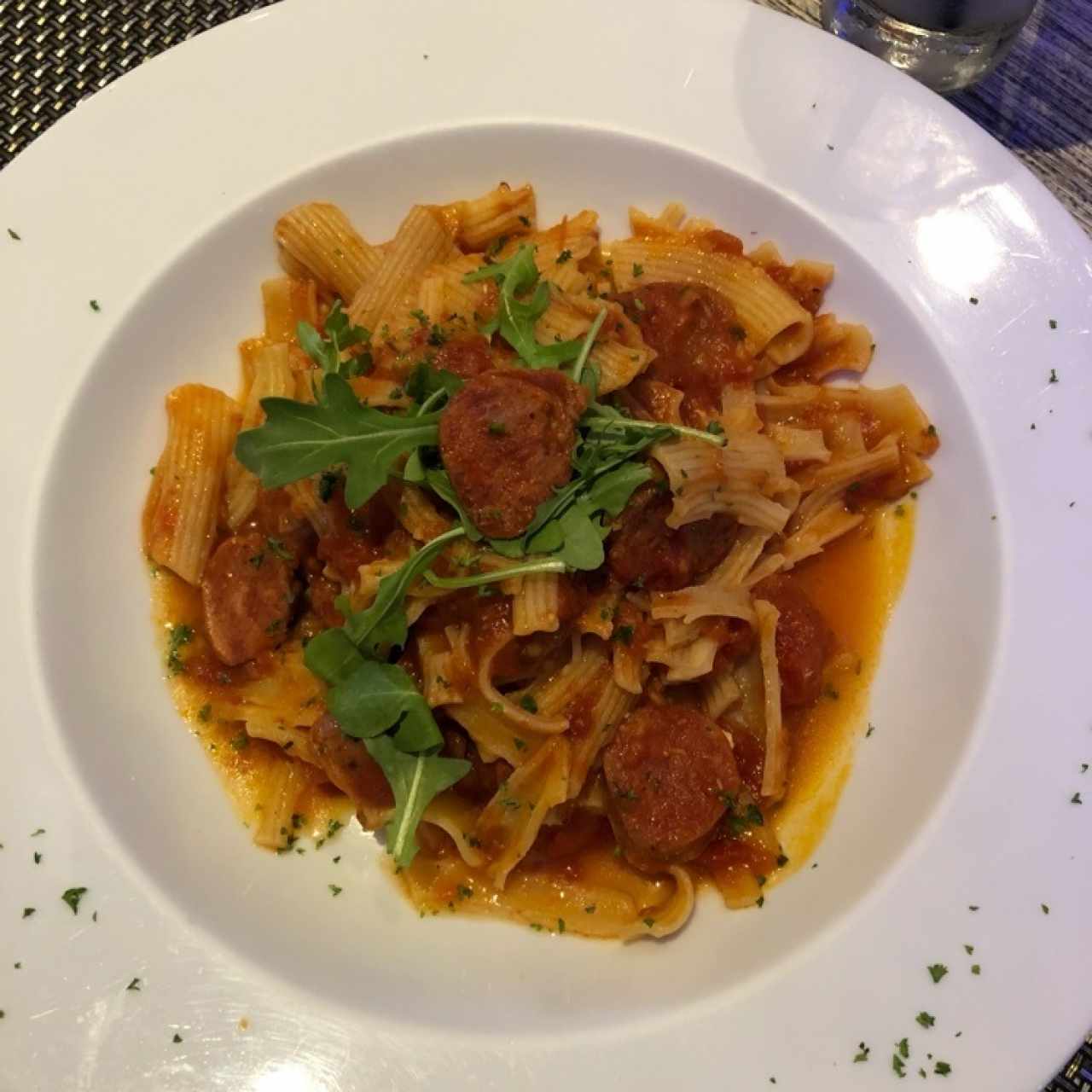 Rigatonni al Ragu de chorizo Italiano