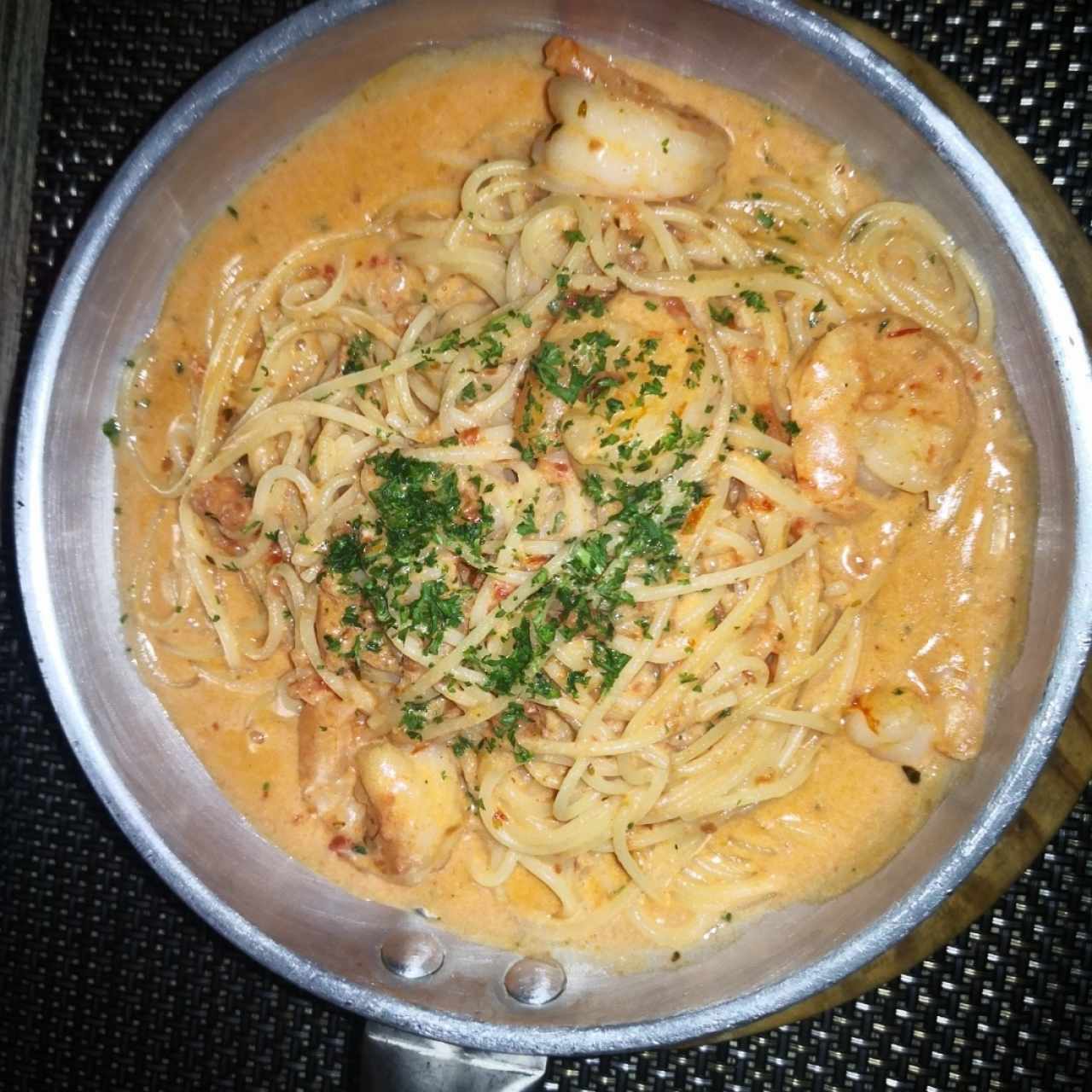 spaghettini tres quesos 