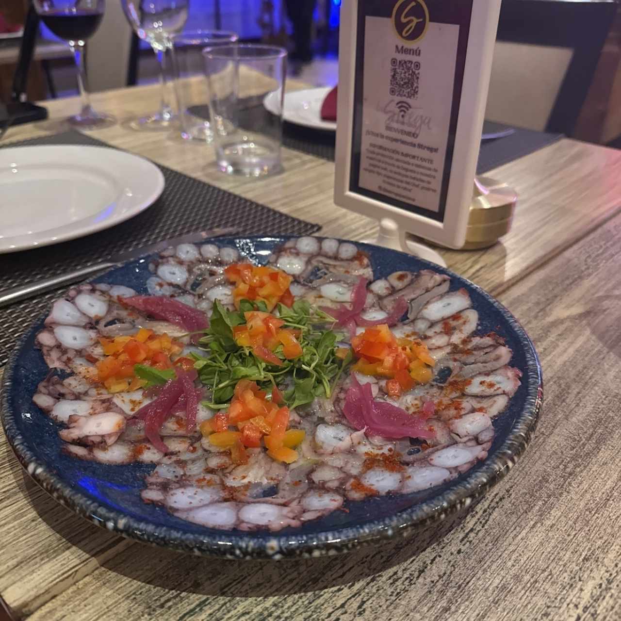 Entrantes - Carpaccio de Pulpo