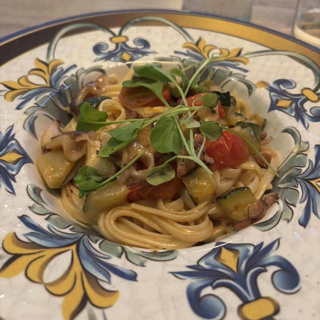 Linguini de Pulpo y zucchini 