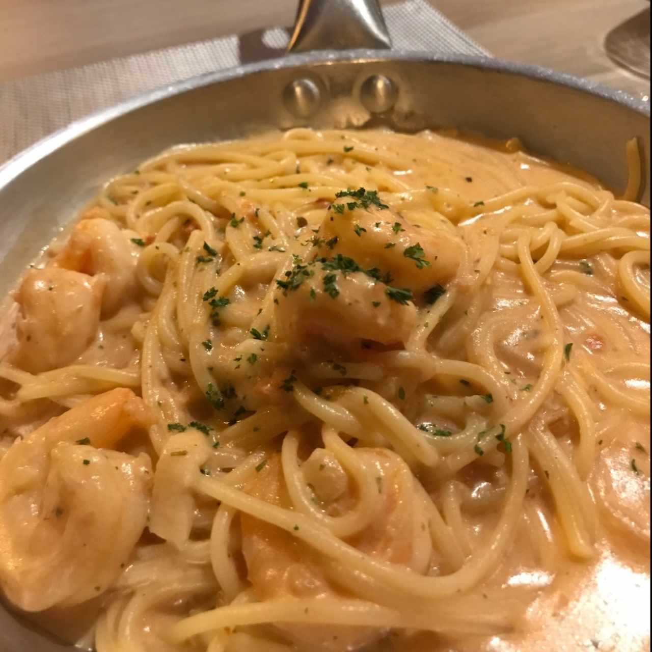 pasta con camarones
