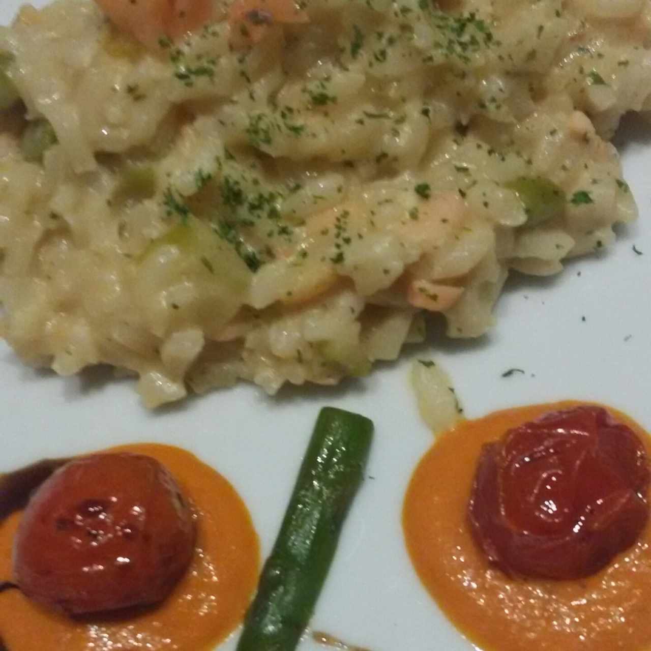 Rissotto de Salmon y Espárragos