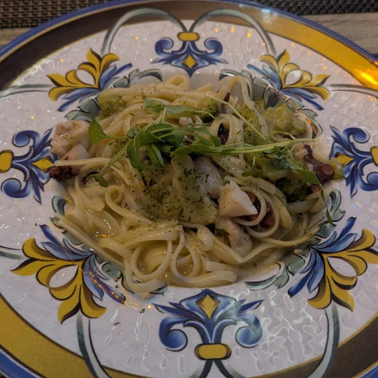 Linguini de Pulpo y Brócoli