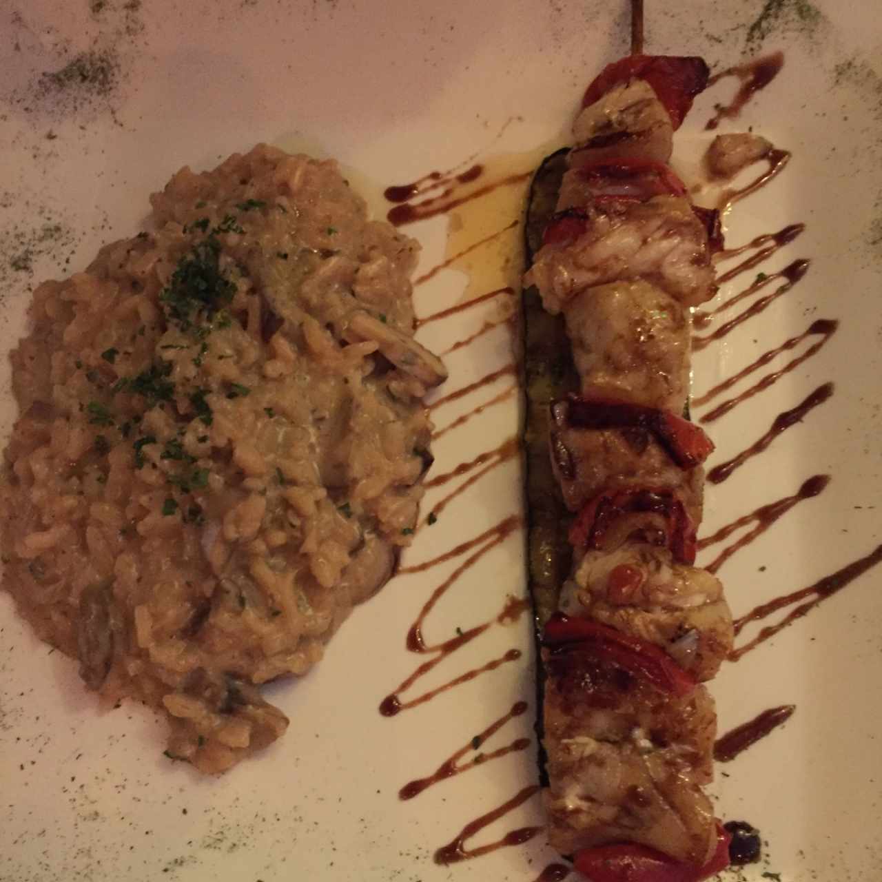 Brocheta de Mero al Grill con Risotto