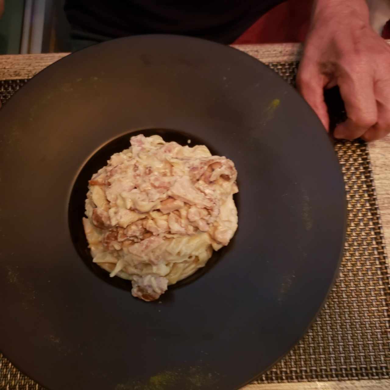 Tallarines Strega con pollo