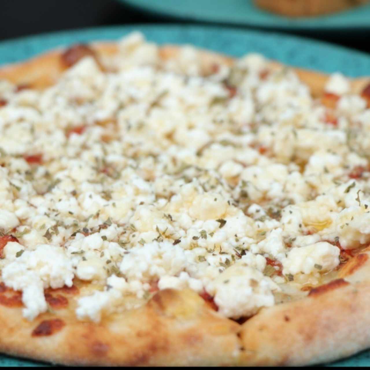pizza de queso feta y miel