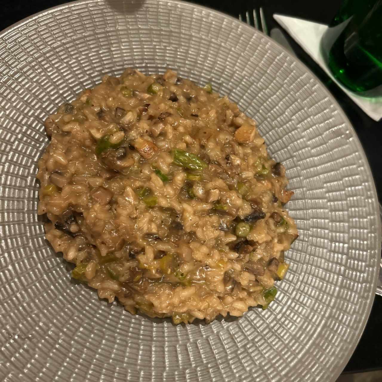 Rissotto de hongos y espárragos