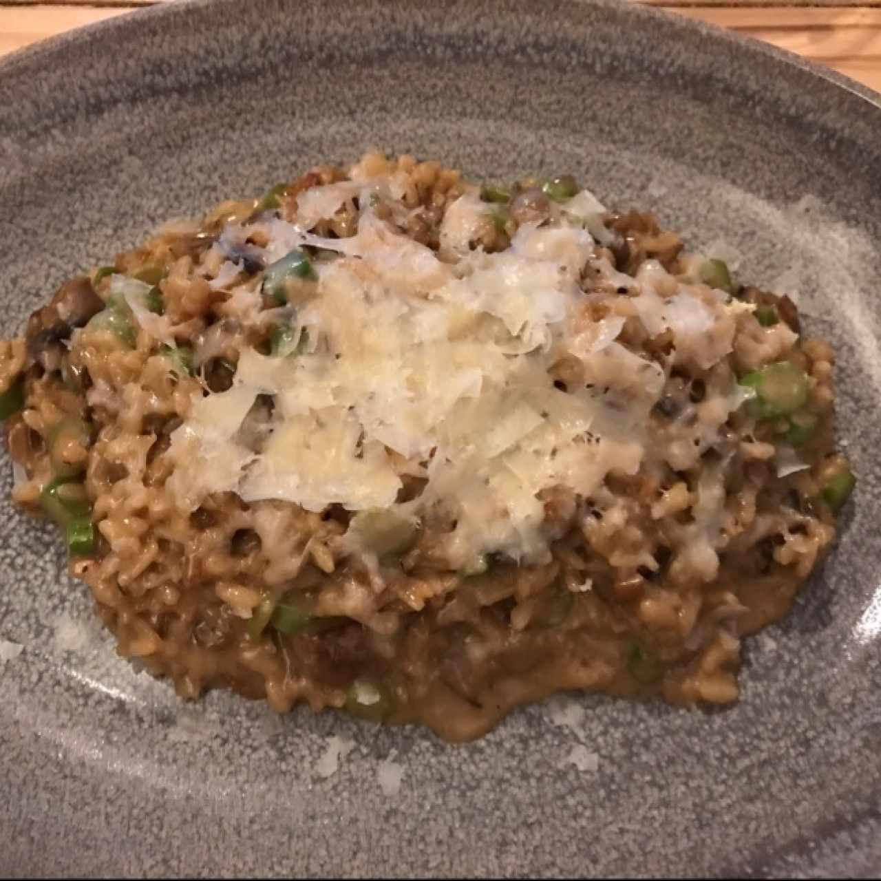 Risotto con hongos y esparragos