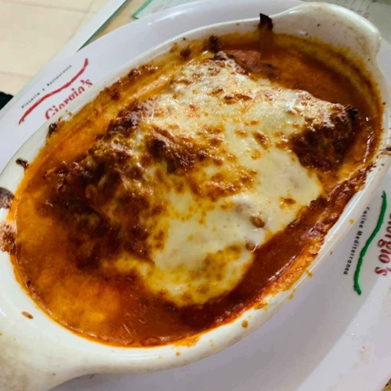 Lasagaña de carne gratinada