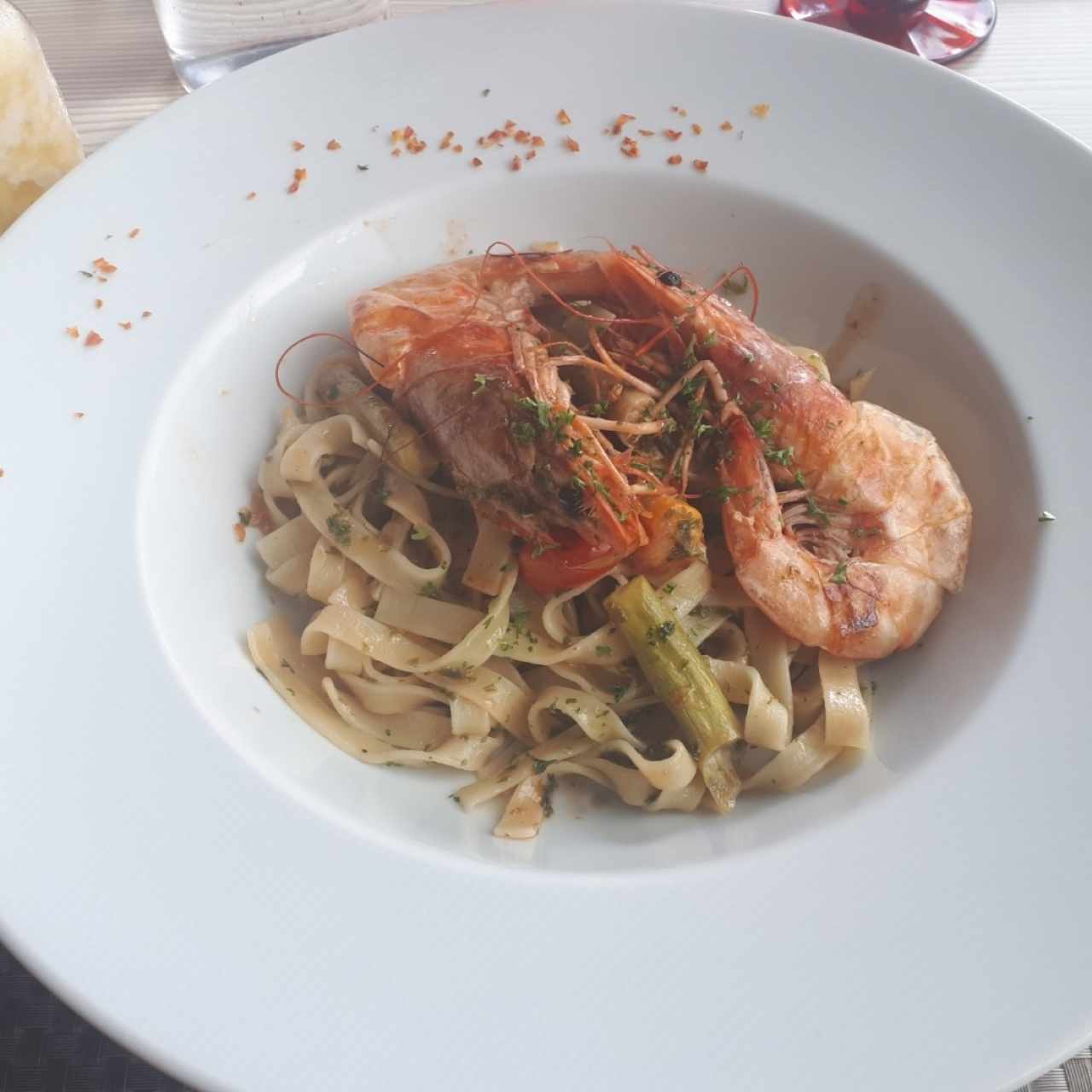 spaghetti con langostino