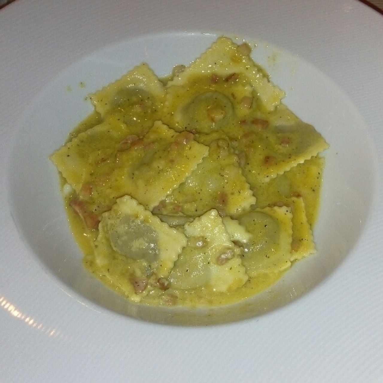 Ravioli Funghi Salsa Carbonara