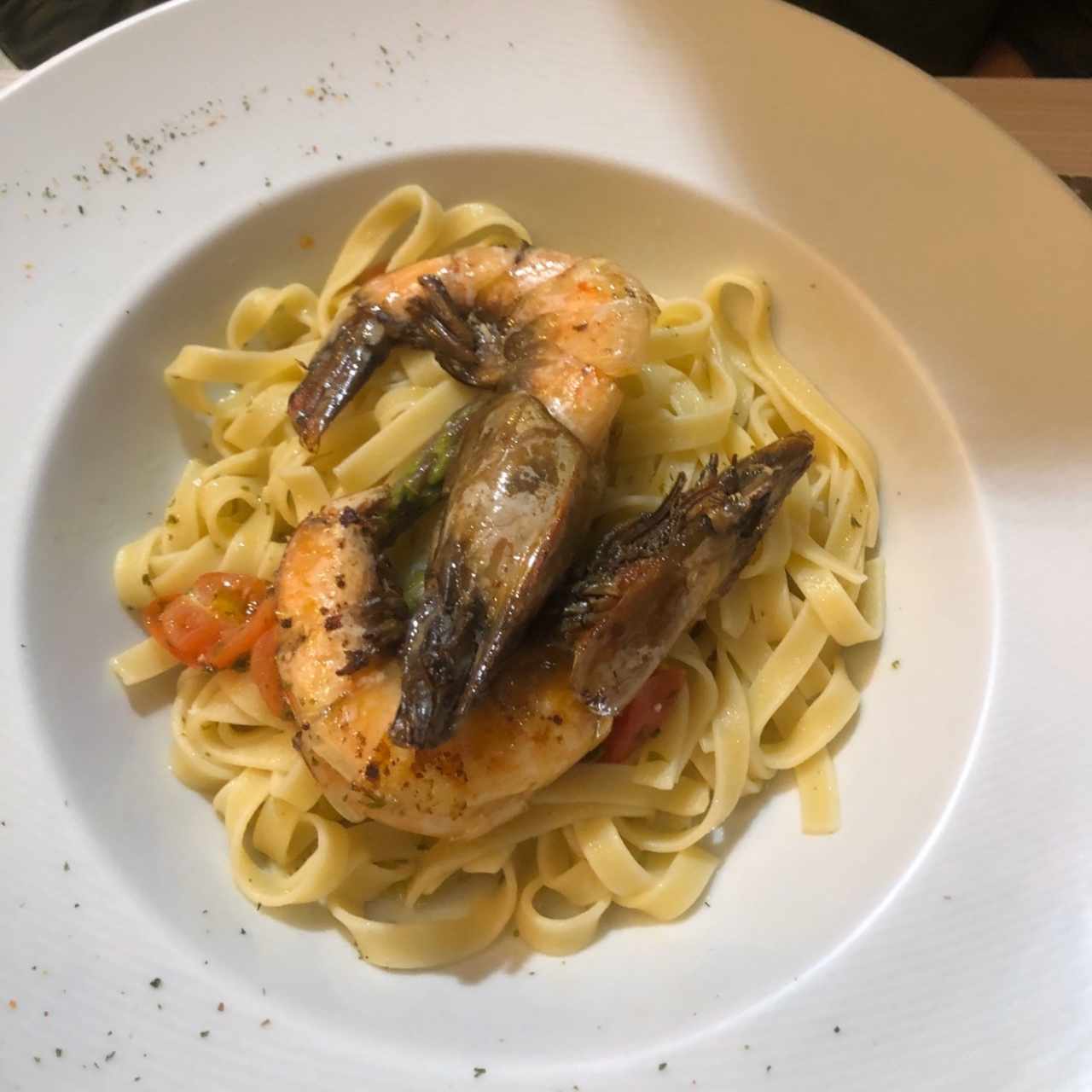 linguini con langostinos