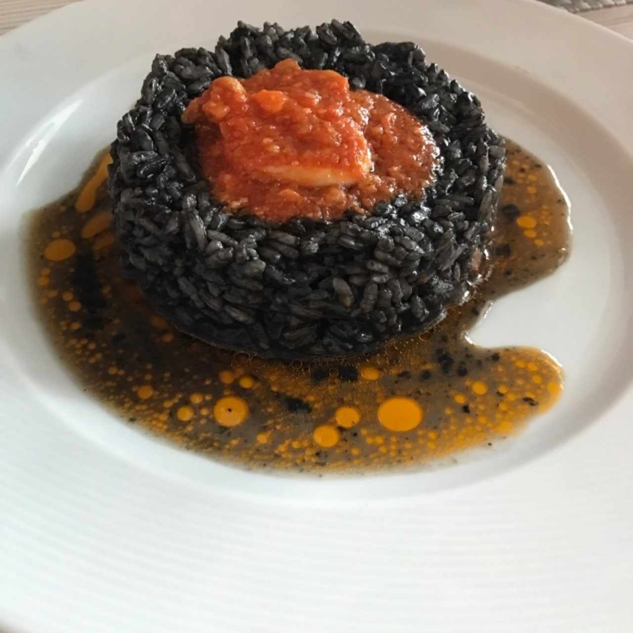 risotto negro con calamares