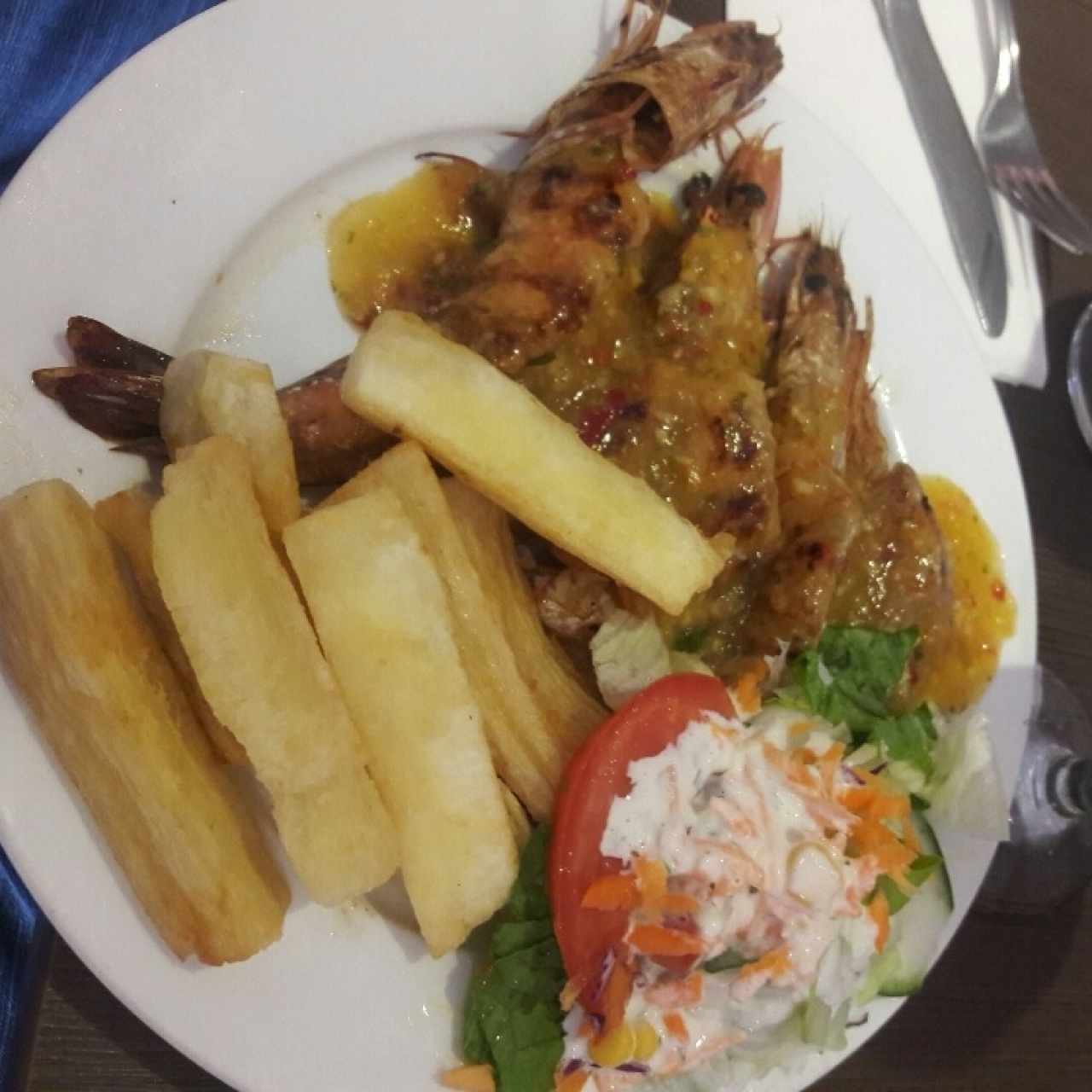 Langostino con salsa al ajillo
