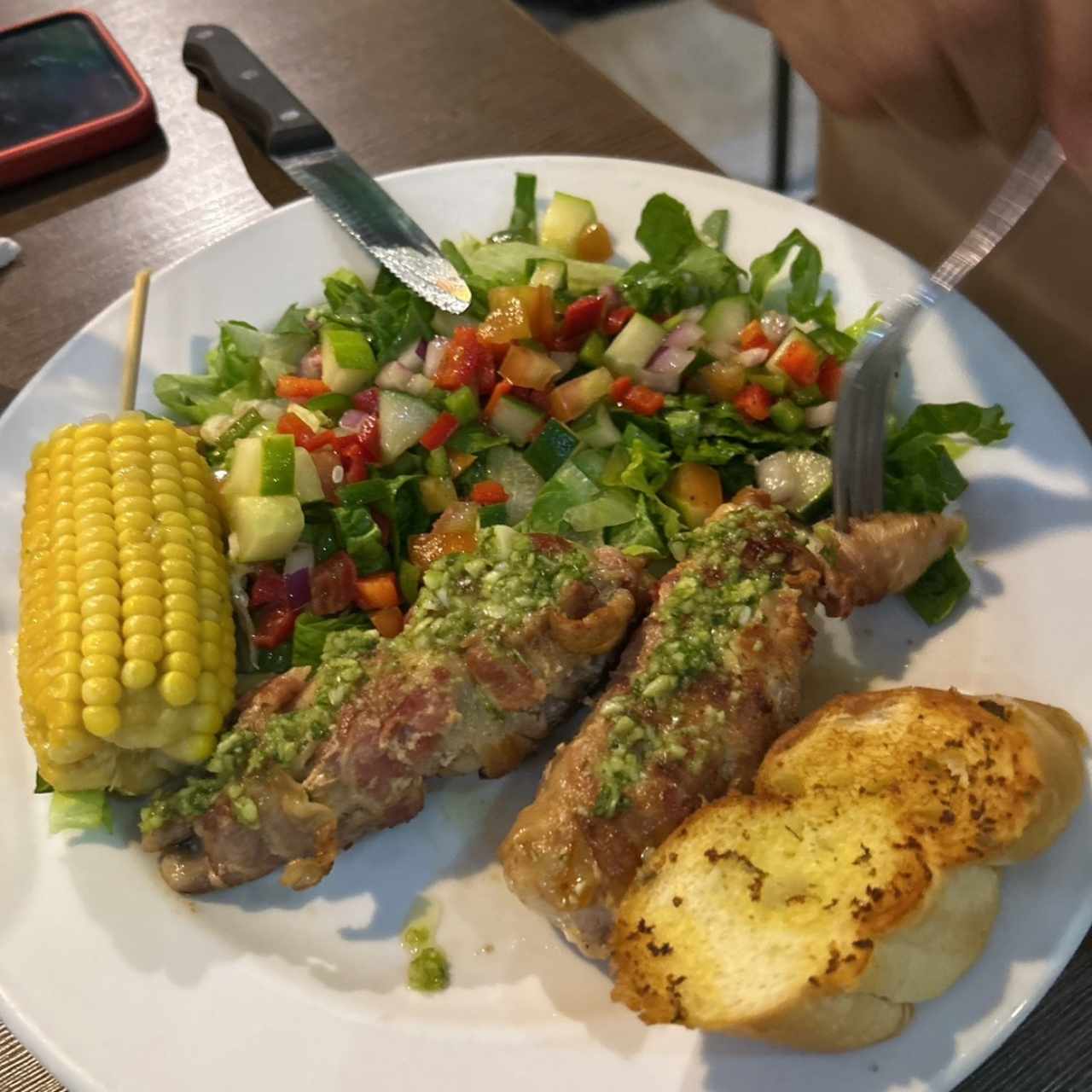 Pollo deshuesado enrrollado en Beacon